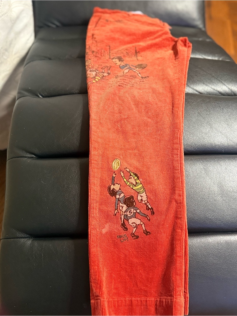 Polo by Ralph Lauren Red Corduroy Jeans with Sports Graphic